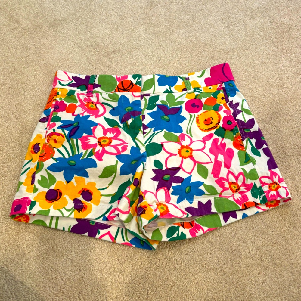 J Crew 4” Stretch Chino Shorts Flowers size 4
